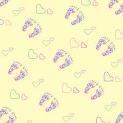 stone shaped footprints with rainbow colors seamlless pattern