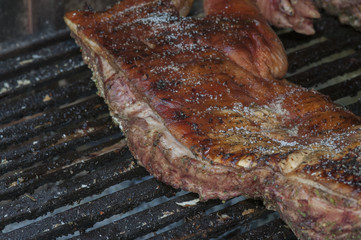 "Asado a la parrilla", grilled meat cooked the Argentinian way.