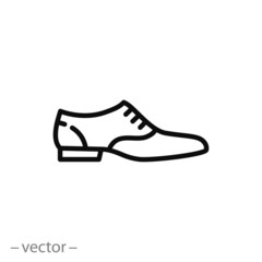 male shoe icon, men's classic footwear linear signs isolated on white background - editable vector illustration eps10