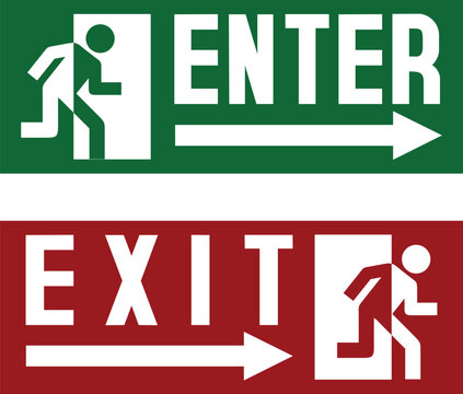 Enter Exit Sign Stock Vector