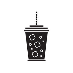 drink with a straw icon on a white background. vector illustrati