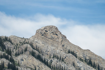 Fototapeta na wymiar Closeup of a mountain in Banff National Park