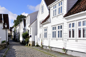 Fototapeta na wymiar Stavanger old town wooden houses