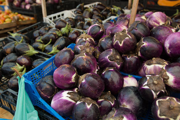 Auberginen auf dem Markt Ballaro in Palermo © asab80