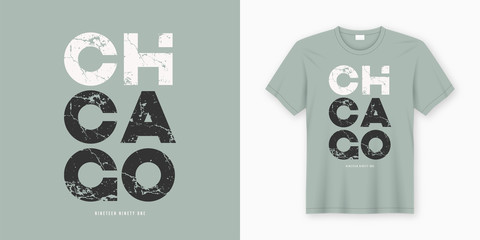 Chicago stylish t-shirt and apparel design. Vector print, typogr