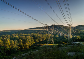 Sunset over powerlines