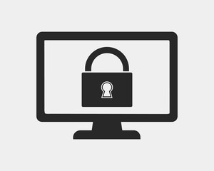 Computer Security Icon on gray background