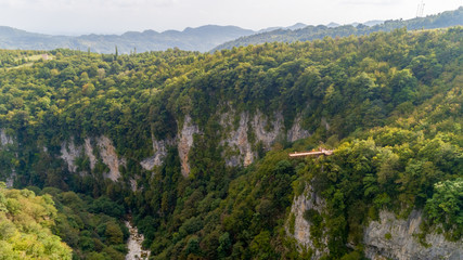 Big green canyon Okatce in Georgia with bridge