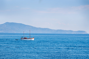 a ship in the mediterranean sea