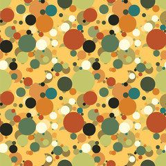 Seamless repeating pattern of multi-colored circles