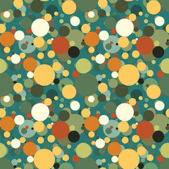 Seamless repeating pattern of multi-colored circles