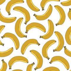 Fototapeta na wymiar Yellow bananas. Seamless vector pattern.