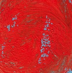 Abstract Red On Blue Surface Background Textured Watercolor Paint Drawing 