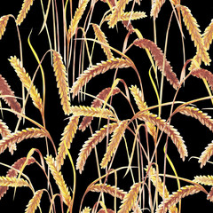 wild flowers and ears of wheat on a summer meadow. pattern. Watercolor.
- 222531570