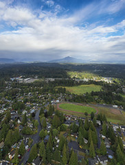 Mt. Pilchuck and lake stevens from the air