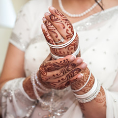 detail of indian brides hands