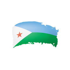 Djibouti flag, vector illustration on a white background