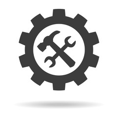 Service tool vector icon on white background.