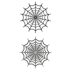 Spider web vector icons on white background.
