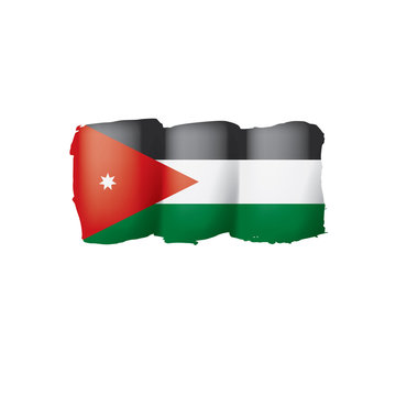 Jordan flag, vector illustration on a white background