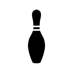 Bowling icon, silhouette, logo on white background