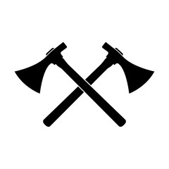 Axe icon, silhouette, logo on white background
