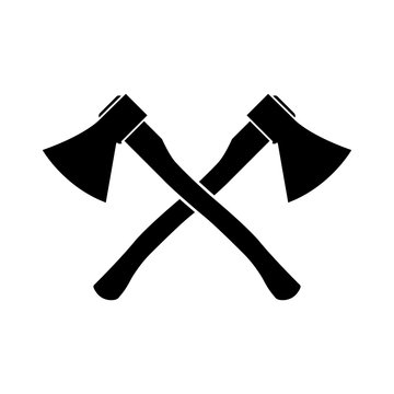 Axe icon, silhouette, logo on white background