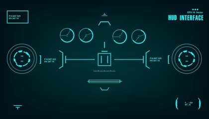 Naklejka premium Futuristic green virtual graphic touch user interface, target