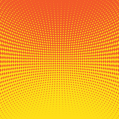 Orange background with halftone effect. Vector illustration