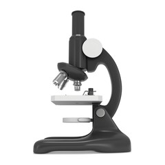 Microscope Biology School Laboratory Equipment. Science Education Symbol. 3d render isolated on white