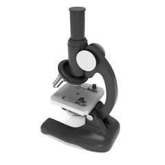 Microscope Biology School Laboratory Equipment. Science Education Symbol. 3d render isolated on white