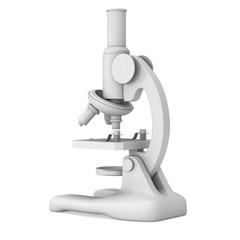 Microscope Biology School Laboratory Equipment. Science Education Symbol. 3d render isolated on white