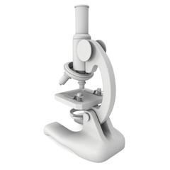 Microscope Biology School Laboratory Equipment. Science Education Symbol. 3d render isolated on white
