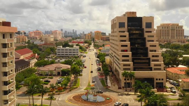 Aerial 4k Biltmore Way Coral Gables Miami Florida drone footage