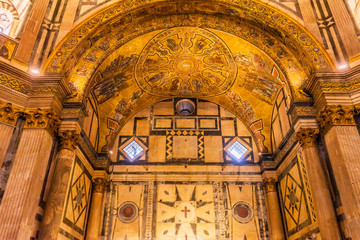 Fototapeta na wymiar Lamb of God Bible Mosaic Dome Bapistry Saint John Florence Italy