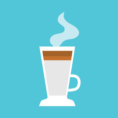 hot coffee latte cup icon- vector illustration