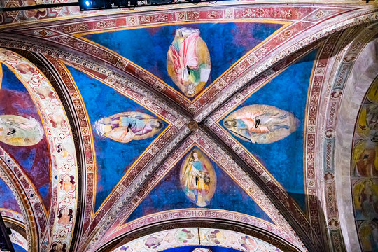 Saints Ceiling Painting Orsanmichele Church Florence Italy