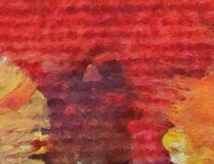 Detailed close-up grunge multi color abstract background. Dry brush strokes hand drawn oil painting on canvas texture. Creative simple pattern for graphic work, web design or wallpaper. 