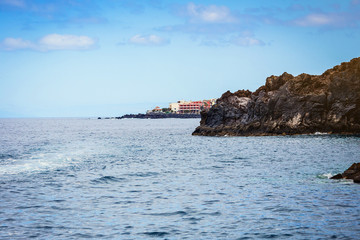 Fototapeta na wymiar Tenerife, Canary islands, Spain - view of the beautiful Atlantic ocean coast with rocks and stones