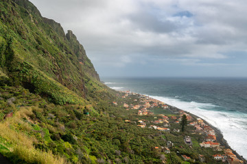 Fototapeta na wymiar Aerial view of Paul do Mar from Faja da Ovelha in Madeira