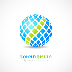 Green line abstract vector logo