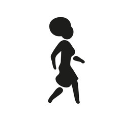 Woman icon walk. Lady black symbol. Vector illustration girl go