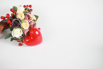 Bouquet of flowers on a white background