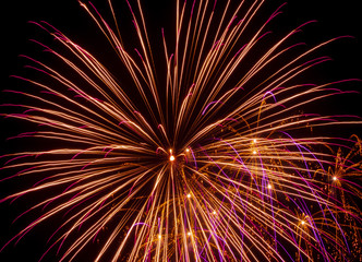 Amazing fireworks during the holidays in Catalunya, Costa Brava	