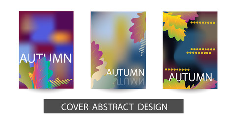 Set of autumn backgrounds with trendy gradient texture. For printing on covers, banners, sales, flyers. Modern design. Vector.