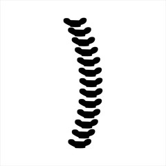 spine curve of scoliosis human icon. isolated vertebrae