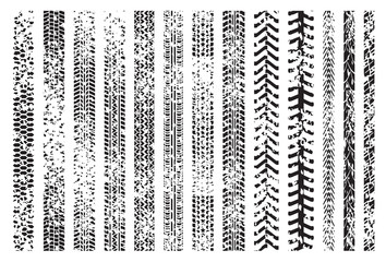 Tire tracks of various vehicles