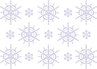 
Ornamental snowflakes background with christmas motive. Vector.