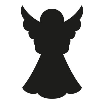 recommend clip art: Black and white christmas angel silhouette