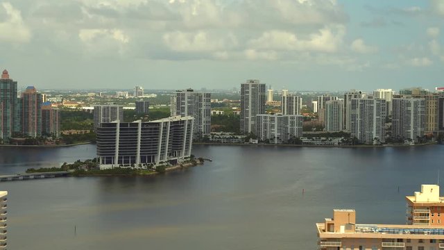 Aerial video Aventura Florida waterfront city
